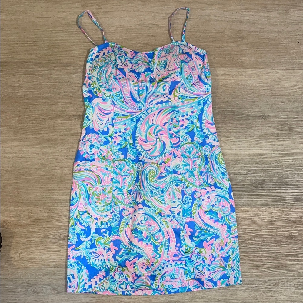 Lilly Pulitzer Blue and Pink Paisley Mini Dress